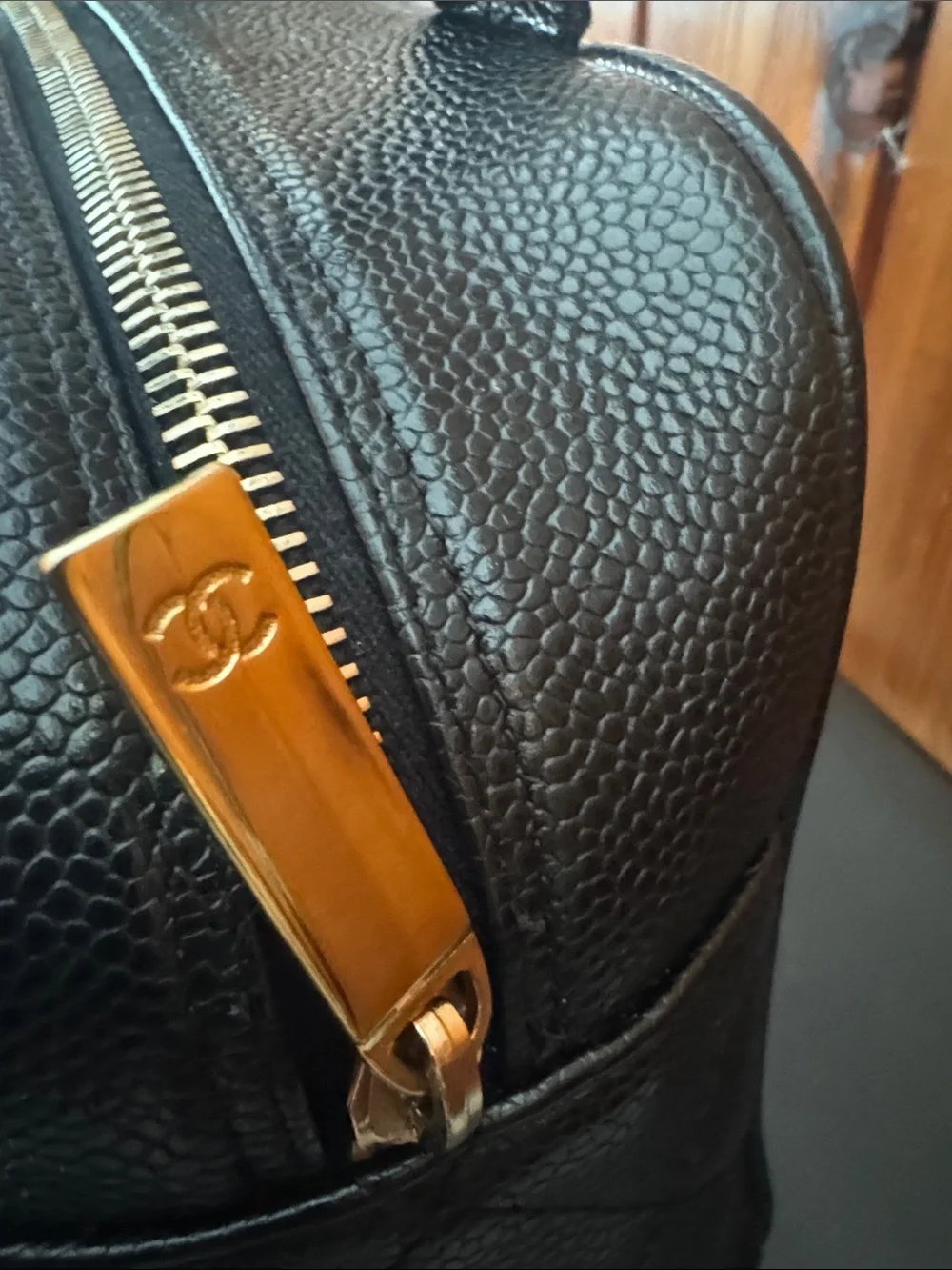 CHANEL Black Quilted Caviar Leather Top-Handle Satchel